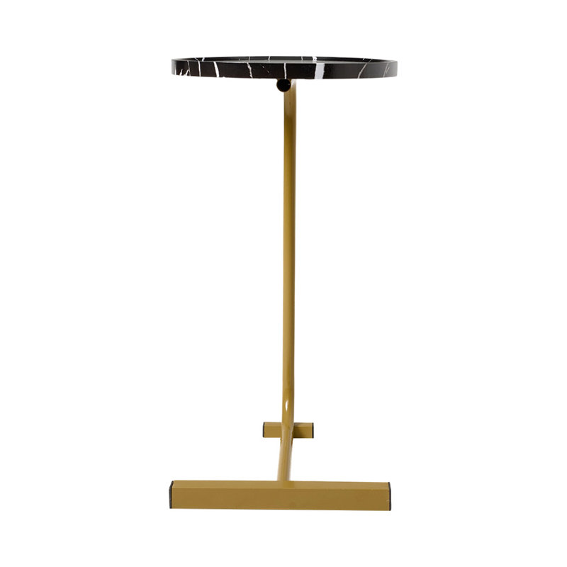 Tray Top Frame End Table, Black, Gold