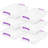 Plastic Storage Bins With Lids 6 Qt. Craft Organizers And Storage, Art Supply Storage Organizer, Arts And Crafts Organizer, Stackable And Secure Latch, Clear/Violet - 6 Pack