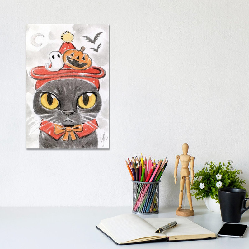 Cat - Spooky Hat by Martin Hsu - Painting on Canvas, Wrapped Canvas, 101.6 cm H x 66.04 cm W x 3.175 cm D
