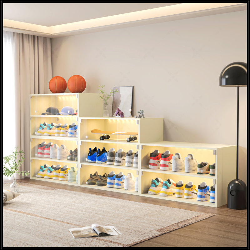 Armoire de rangement pour chaussures en verre