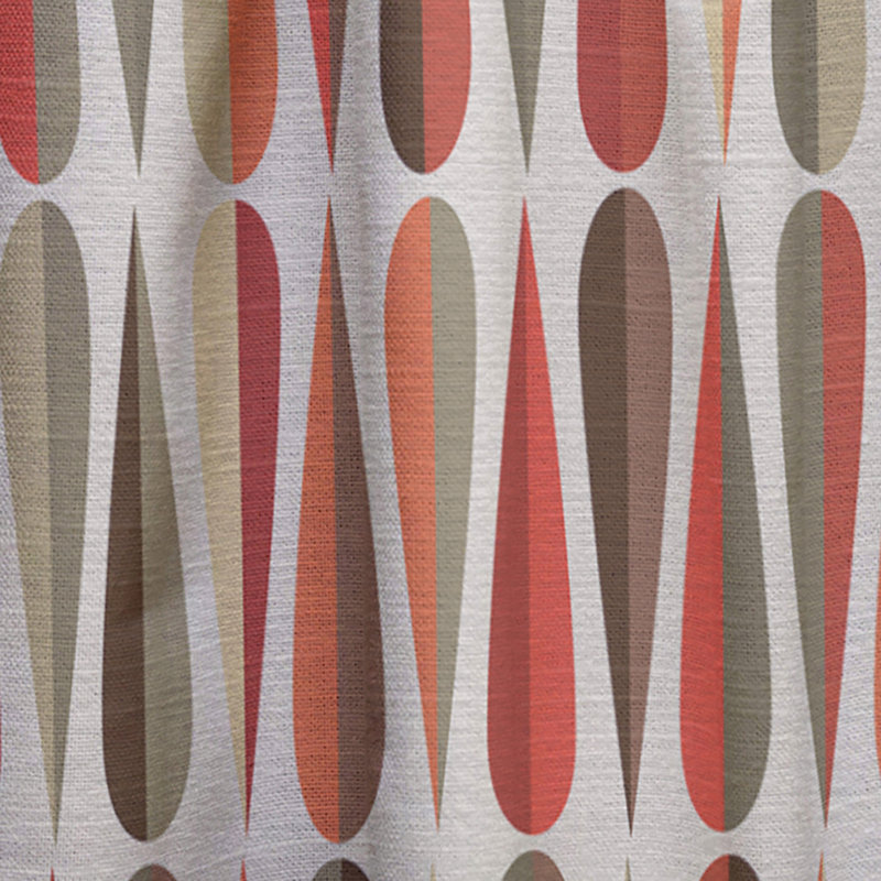 Retro Abstract Drops V - Rideau Mid-Century - Velours obscurcissant - 1 panneau, Rouge, l 52 po x L 63 po