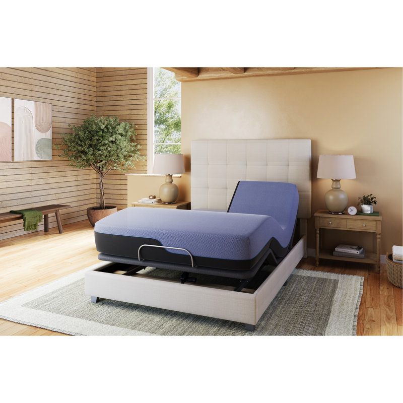 Très grand matelas avec base réglable - mousse confortable et 10 pieds sans assemblage de 12 pouces - 6 ressorts ensachés individuellement pour un soutien optimal