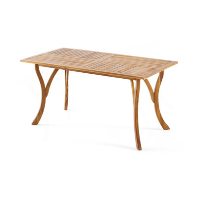 Outdoor 59 Inch Rectangular Solid Wood Table Dining Table