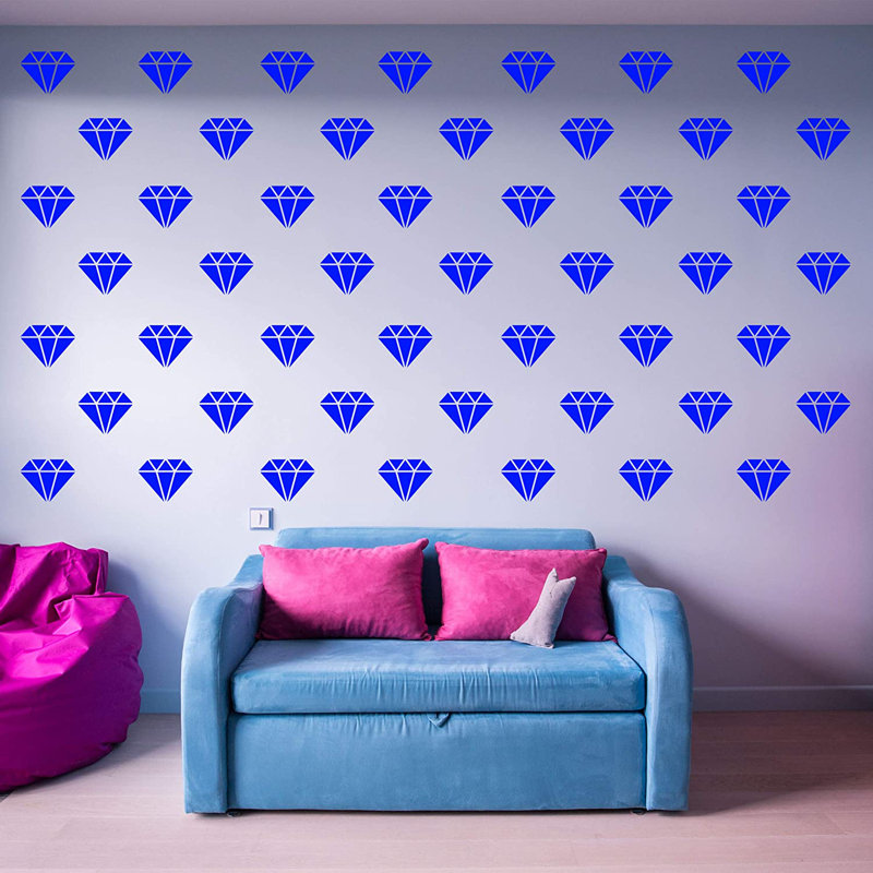 Abstract Non-Wall Damaging Wall Decal, Blue