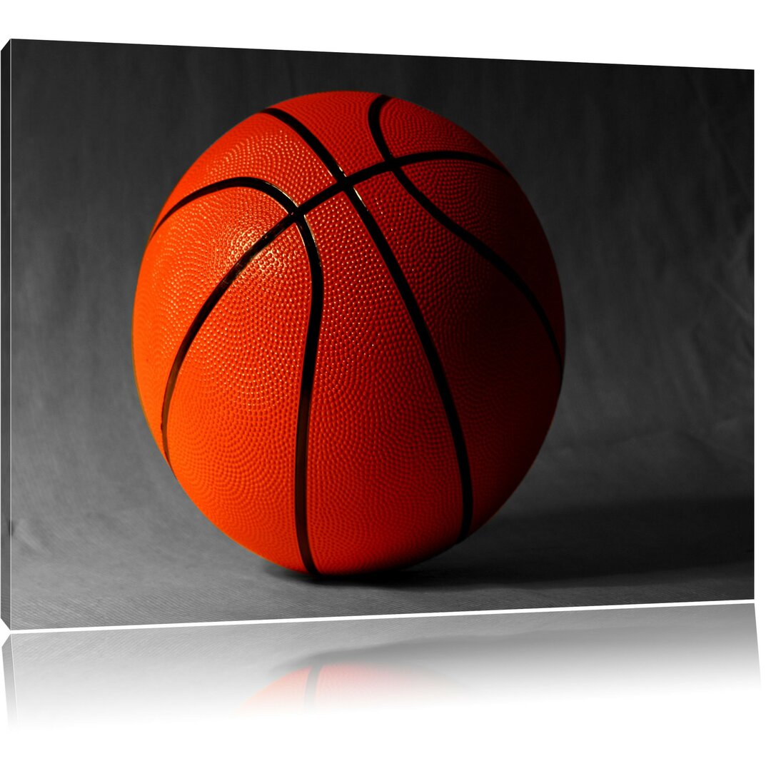 Leinwandbild Basketball schwarzer Hintergrund