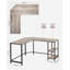 Devault L-Shaped Metal Base Writing Desk-1521637570