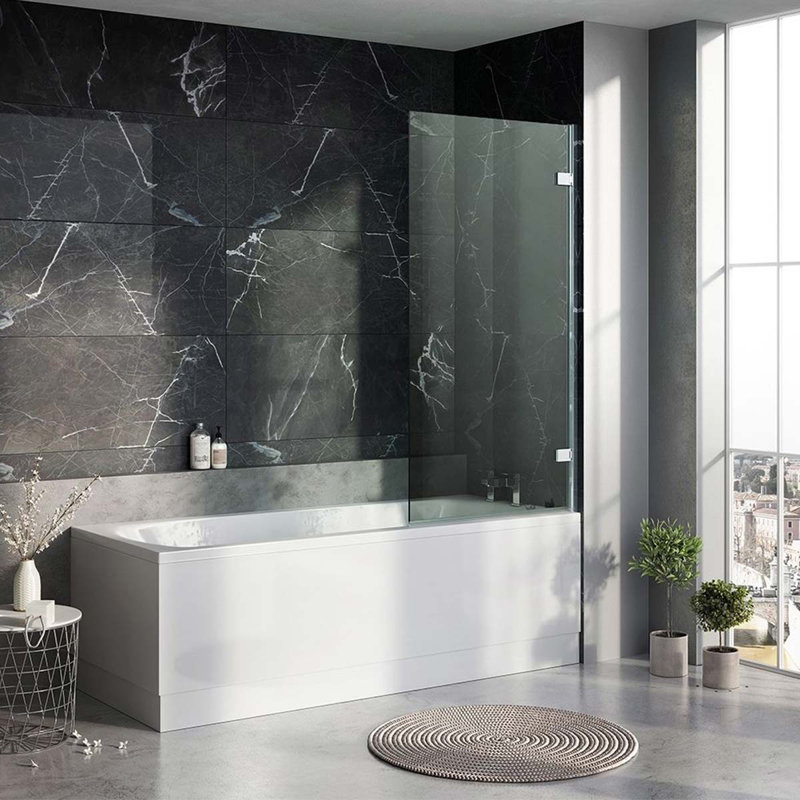 Locatelli 800mm W x 1550mm H Frameless Tub Door with Clear Glass
