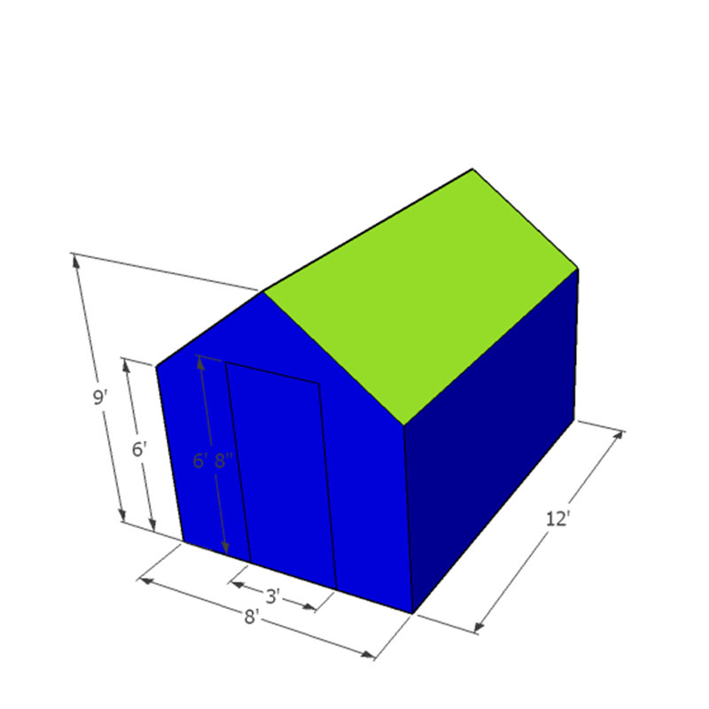 Ensemble de fondation pour remise de l 8 pi. P 10 pi, 2,59 m (H) x 2,44 m (L) x 3,66 m (P)