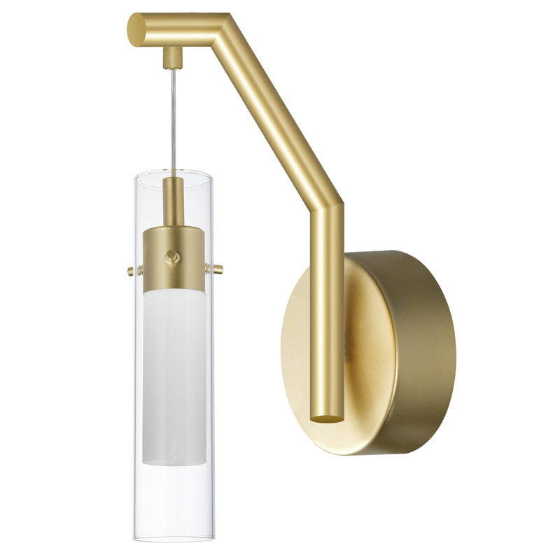 5-Inch Integrated LED Wall Sconce – Satin Gold Finish, Modern Wall Light for Bathroom, Hallway, and Bedroom, Satin Gold