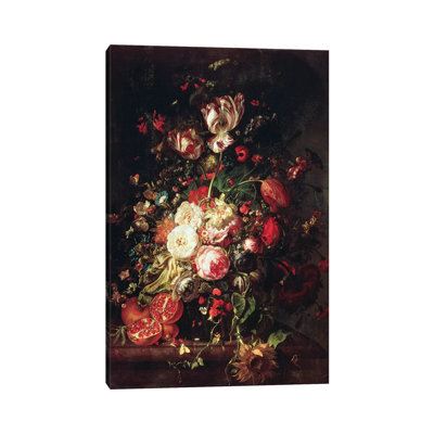 Flowers And Fruit by Rachel Ruysch - Wrapped Canvas Gallery-Wrapped Canvas Giclée