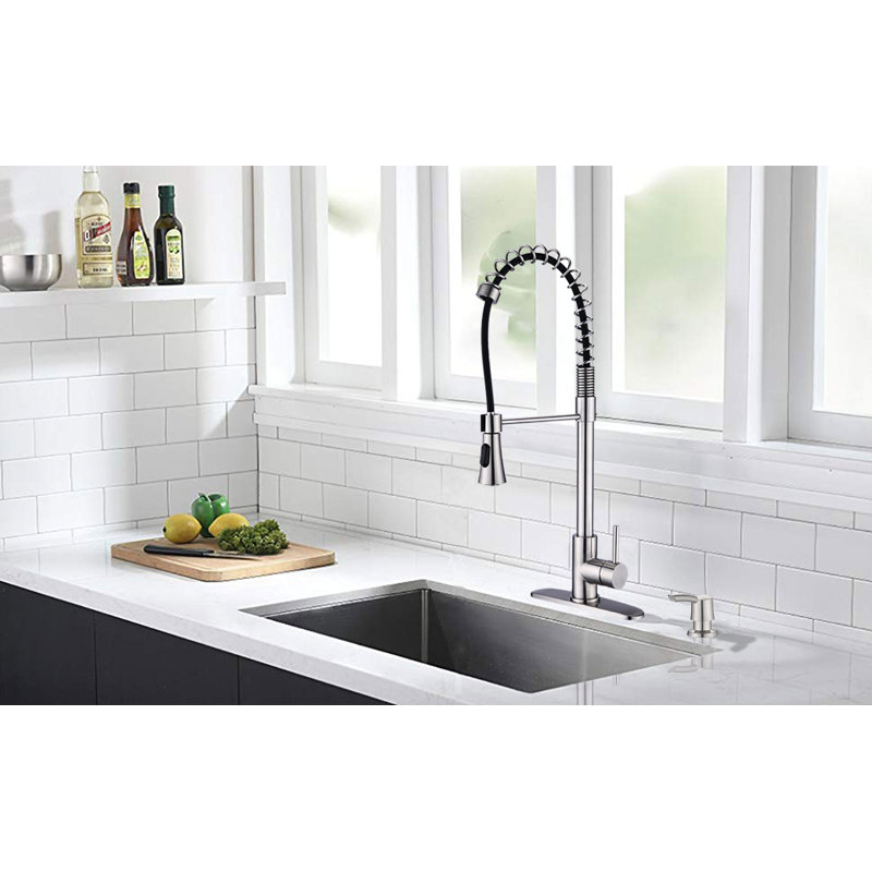PROOX Pull Down Kitchen Faucet, Without Soap Dispenser, Chome