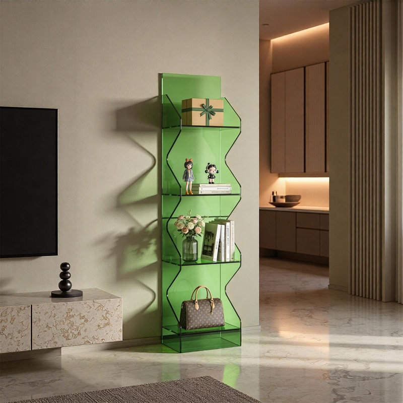 Étagère de rangement verte en acrylique, H 55,12 po x l 19,69 po x P 9,84 po