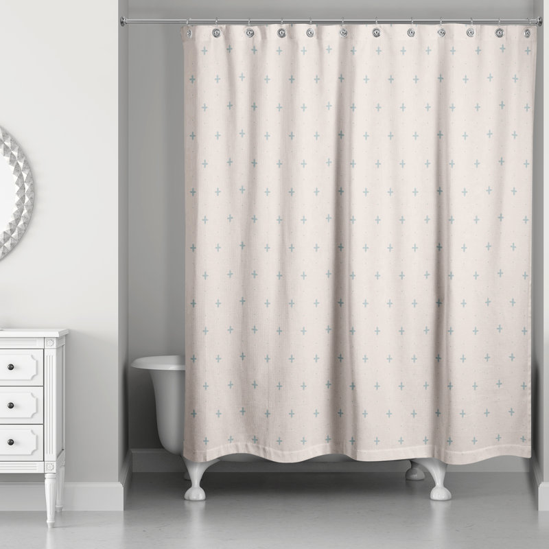 Rideau de douche simple Besni, Bleu / rosé