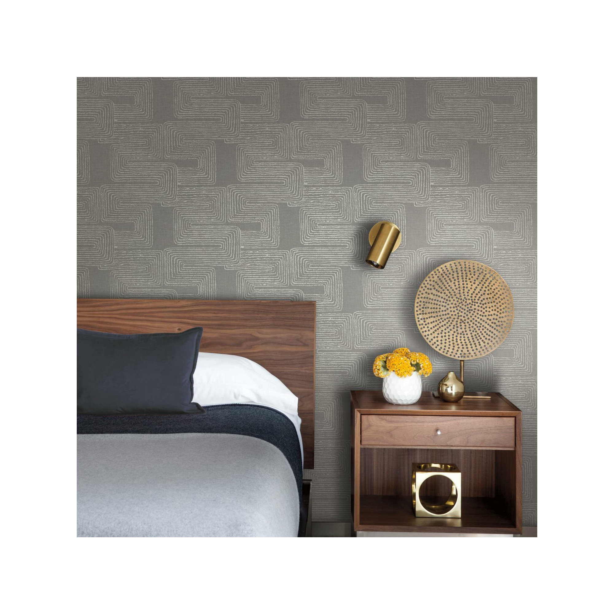 Peel & Stick Geometric Wallpaper, Gray