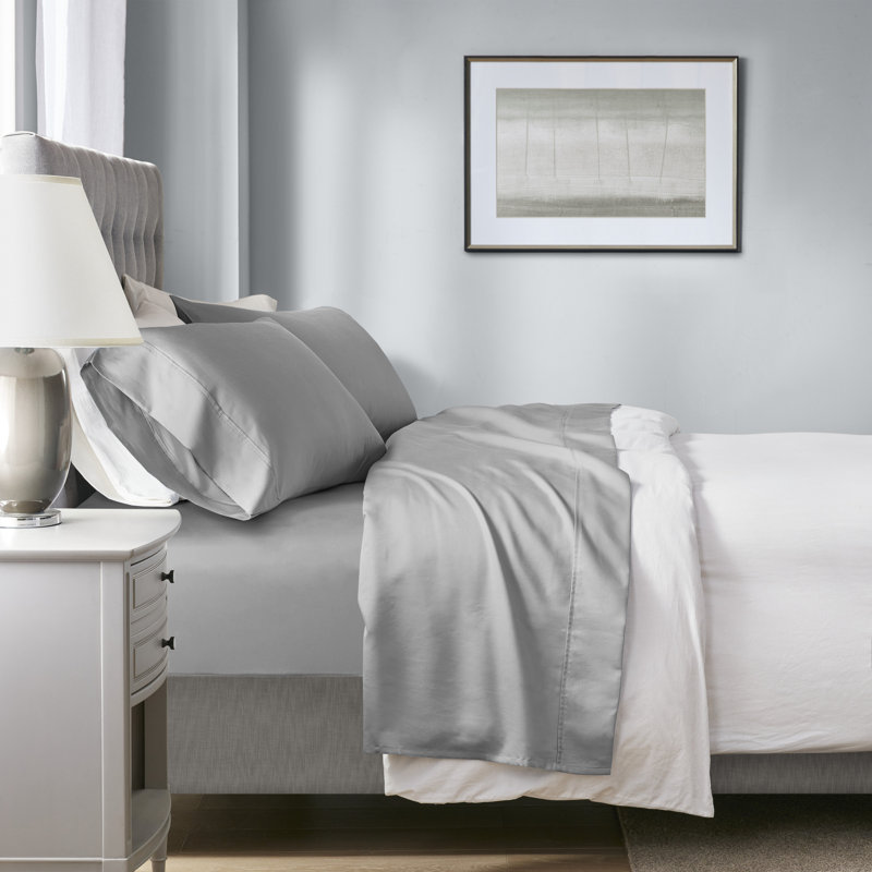 Beautyrest 1000 Thread Count HeiQ Smart Temperature Cotton Blend 4-Piece Sheet Set, Gray