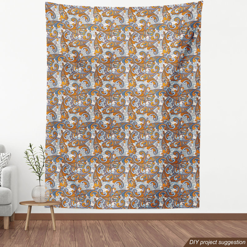 Le tourbillon de tourbillons en tissu botanique, H 36 po x l 58 po x P 1 po