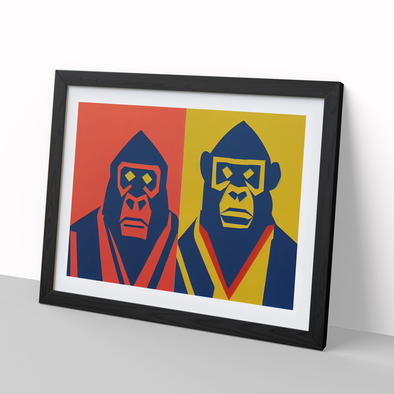 Gorilla Abstract Vol.1 - Single Picture Frame Print, 46cm H x 64cm W x 2cm D, Black Framed