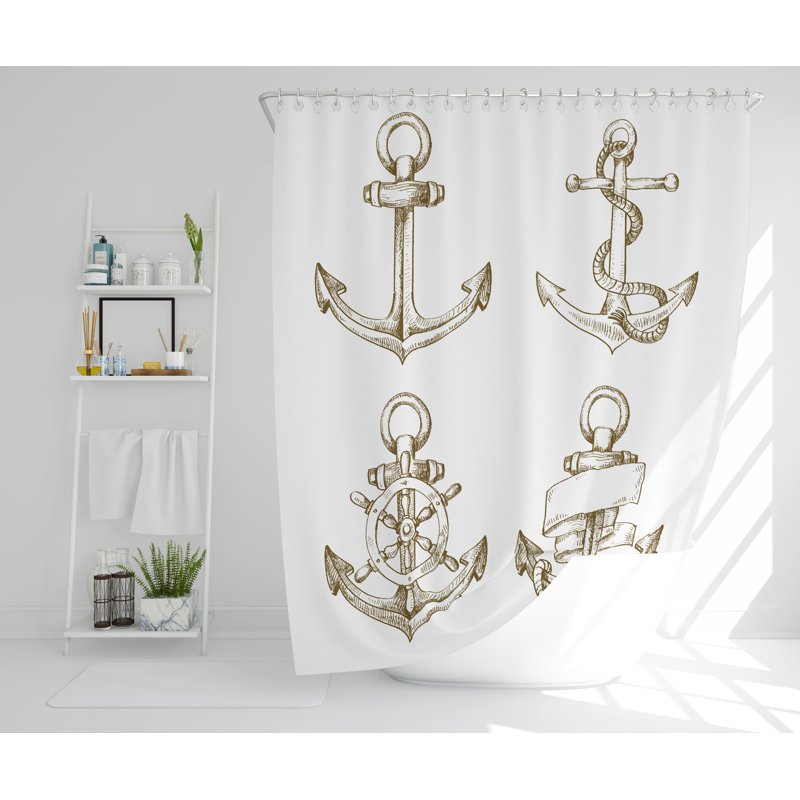 Bianca Polyester Shower Curtain Set, 168cm H x 168cm W