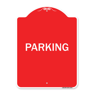 Enseigne Signmission Designer Series - Stationnement | Panneau architectural rouge et blanc en aluminium de gros calibre 18 po x 24 po | Protégez votre entreprise et votre commune | Fabriqué aux États-Unis