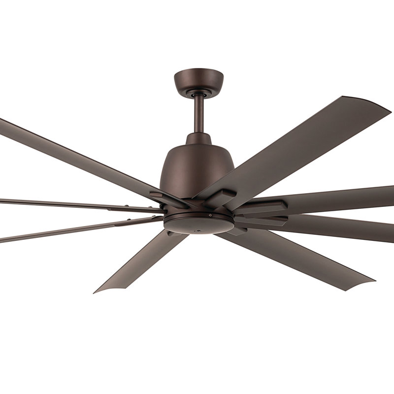84 Inch Breda 8-Blade Ceiling Fan in Satin Natural Bronze with Satin Natural Bronze Blades, Satin Natural Bronze, 84"