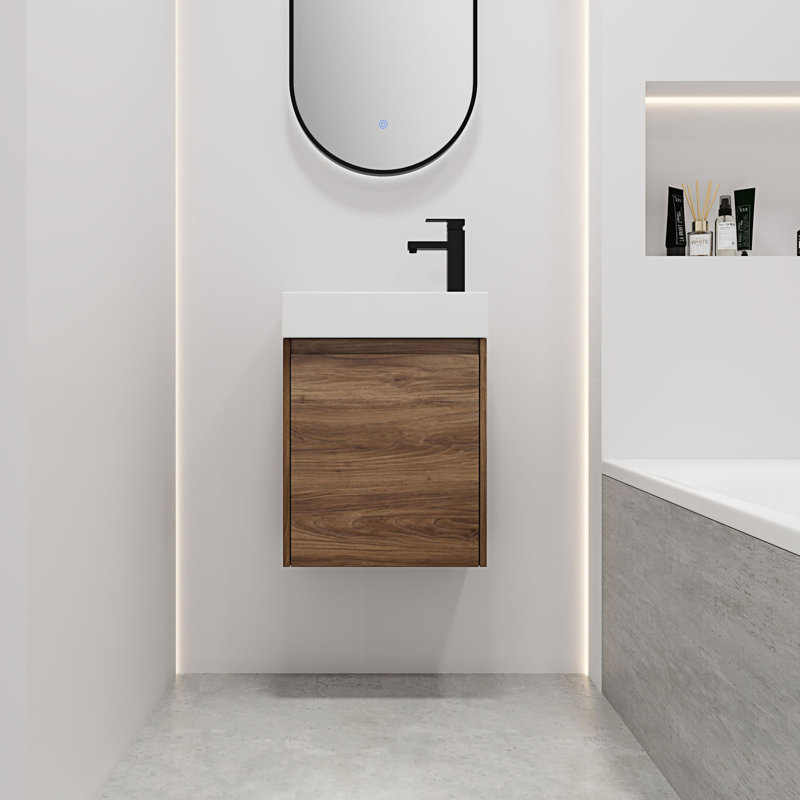 Floating Small Bathroom Vanity With Single Sink