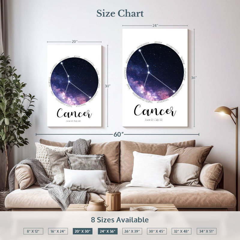 Adella Cancer Star Constellation, 36" H x 24" W