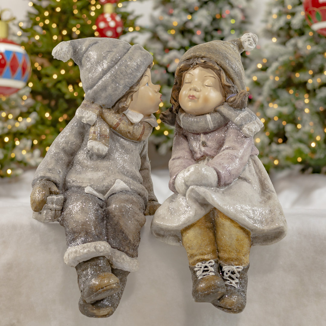 2 Piece "Sit & Kiss" Christmas Tuskas with Hanging Leg Set The Holiday Aisle®