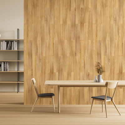 Panneau mural en bois récupéré auto-adhésif 5,04 po x 35,4 po brun