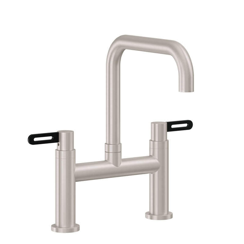 Bridge Kitchen Faucet - Quad, 45 Series Metal Lever, Without Side Spray, Satin Nickel