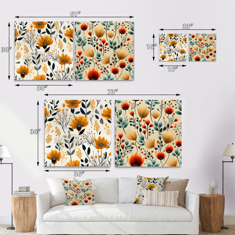 Cheneville - Ensemble de 2 art mural en verre acrylique, H 36 po x l 73 po