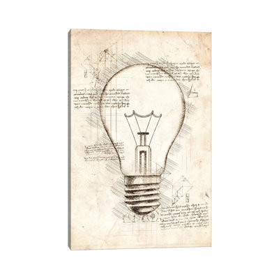 Light Bulb 1 Piece Wrapped Canvas Painting