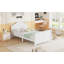 Lit simple pour enfants, lit plateforme simple en bois avec tête et pied de lit, blanc-1791741281-1791741280