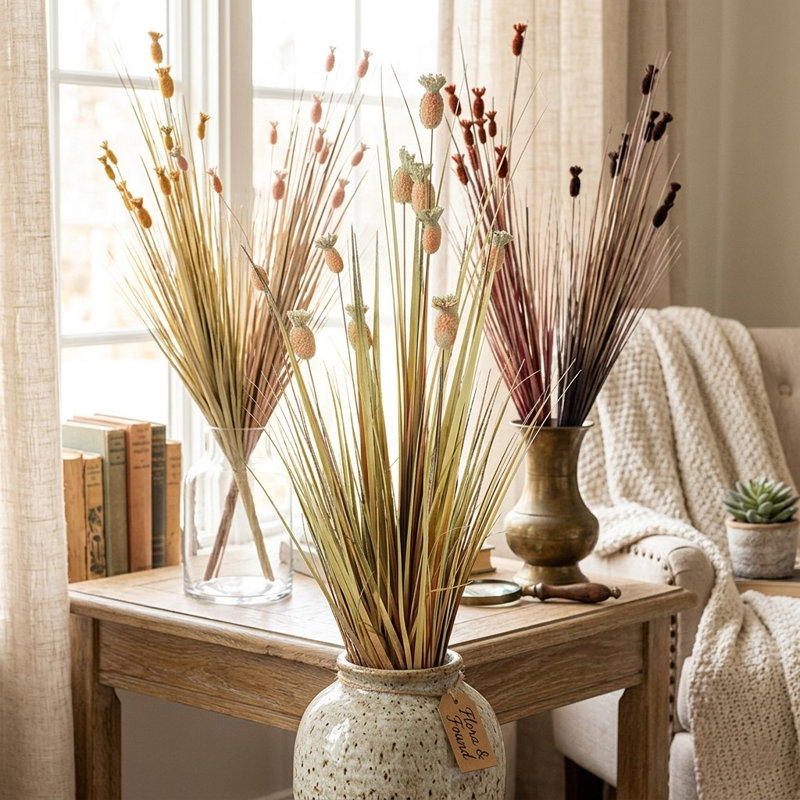 37.79'' Faux Onion Grass, Teasel Grass