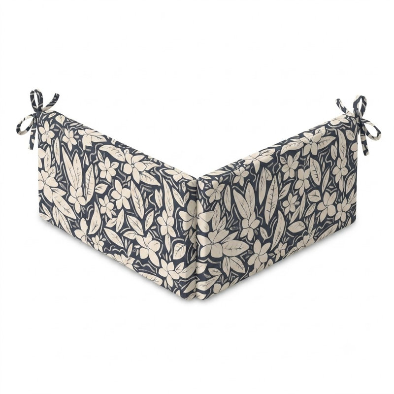 Blossom Bench Pad, Blue Floral