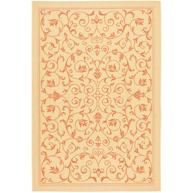 Tapis intérieur / extérieur ivoire Arneshia, Rectangle 2 pi 7 po x 5 pi