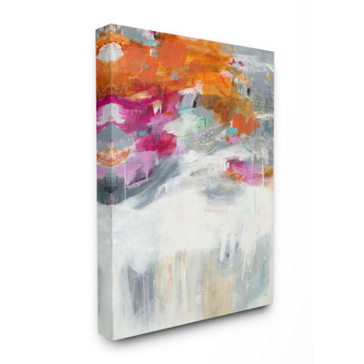 " Bright Sky Grey Ground Orange And Pink Abstract " by Jill Martin