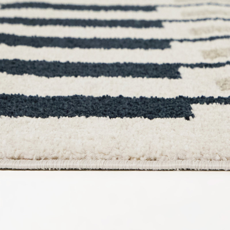 Tapis bleu marine / beige LaMonte, Bleu marine / beige, 5 pi 3 po x 7 pi