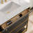 36" Freestanding Full Metal Frame Solid Oak LED Bathroom Vanity with Wall LED Mirror