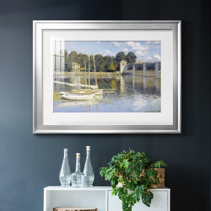 Monet -FramedFramed Print W Beveled Matt and Glass, Silver, 27" H x 39" W x 1.5" D