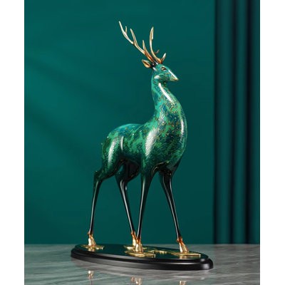 Modern Minimalist All-Gold-Plated Deer Figurine