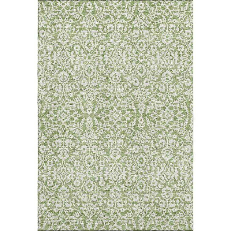 Premium Machine Washable Prisco Green Rug