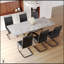 Ensemble de table de salle à manger extensible pour 6 à 8 personnes, chaises rembourrées en forme de C, grande surface, pieds en métal, design moderne-1378803148-1378803136-1378803149