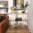 Metal 2 Shelf Gold Console Table with Clear Glass Top and Acrylic Legs