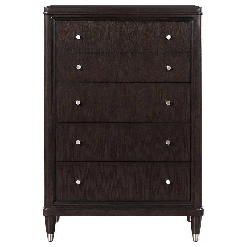 Commode brune à 5 tiroirs