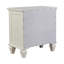 Table de chevet blanc crème avec 3 tiroirs et plateau escamotable - élégant et fonctionnel