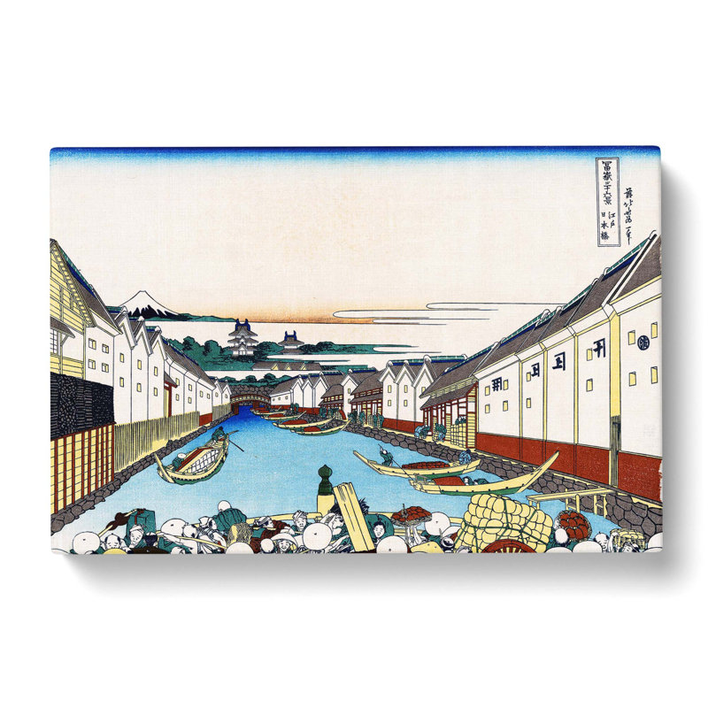 Nihonbashi in Edo by Katsushika Hokusai - Wrapped Canvas, 50cm H x 76cm W x 3cm D