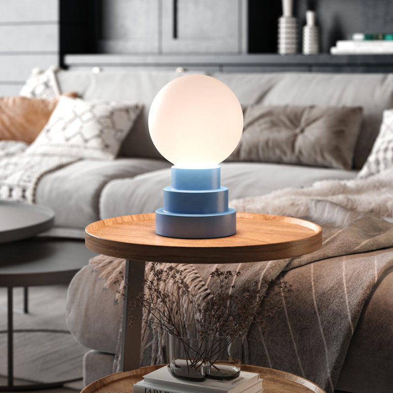 GLOBE Rechargeable Cordless LED Table Lamp, 3-Levels Brightness Touch Sensor Control, Avalon, Blue