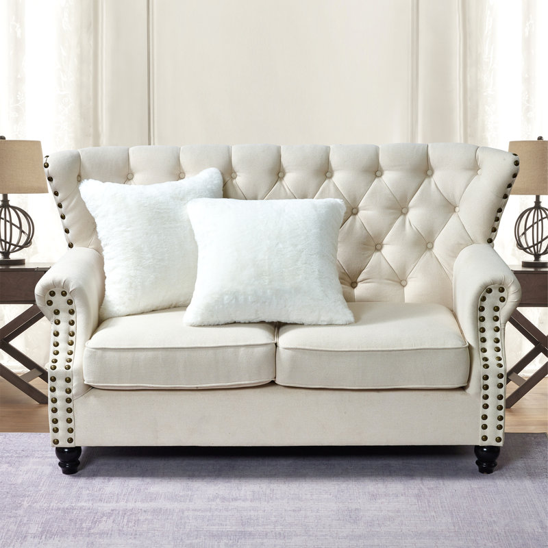 Heavy Faux Fur Throw Pillow Cover, Bright White, 20' H x 20' W