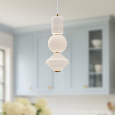 Queenstown Light Glass Steel Pendant