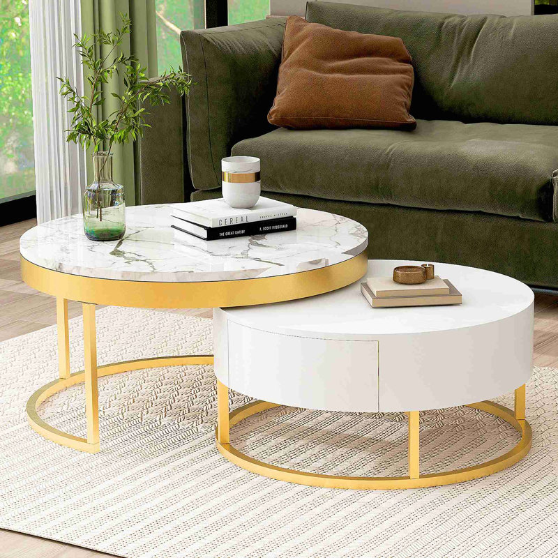 Table basse gigogne moderne avec tiroirs Modern